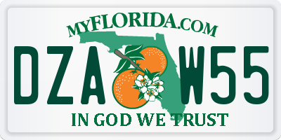 FL license plate DZAW55