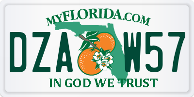 FL license plate DZAW57