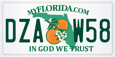 FL license plate DZAW58