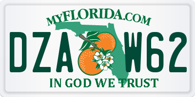 FL license plate DZAW62