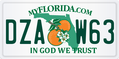 FL license plate DZAW63