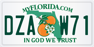 FL license plate DZAW71
