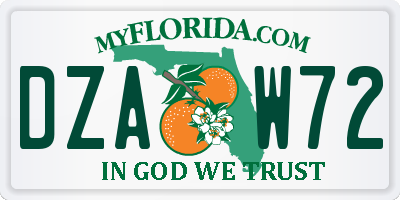 FL license plate DZAW72