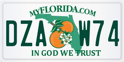 FL license plate DZAW74