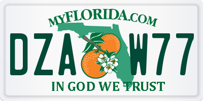 FL license plate DZAW77