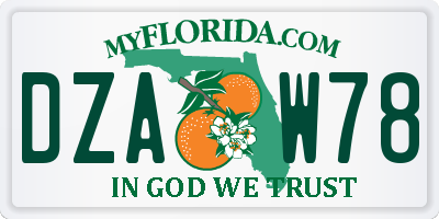 FL license plate DZAW78