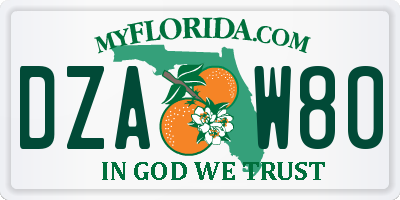 FL license plate DZAW80