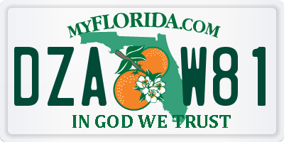 FL license plate DZAW81