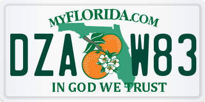 FL license plate DZAW83
