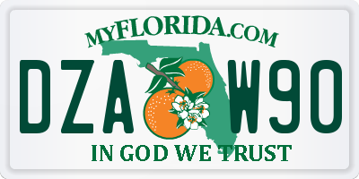 FL license plate DZAW90