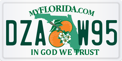 FL license plate DZAW95