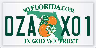 FL license plate DZAX01