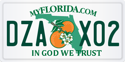 FL license plate DZAX02