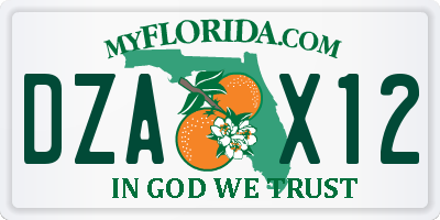 FL license plate DZAX12