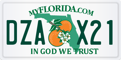 FL license plate DZAX21