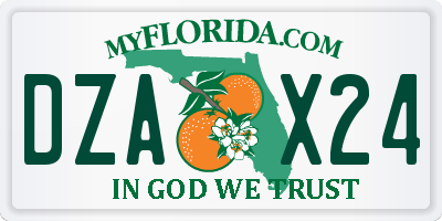 FL license plate DZAX24