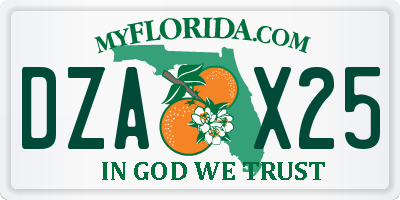 FL license plate DZAX25