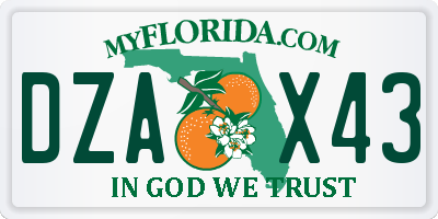 FL license plate DZAX43