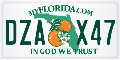 FL license plate DZAX47