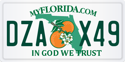 FL license plate DZAX49