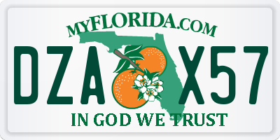 FL license plate DZAX57