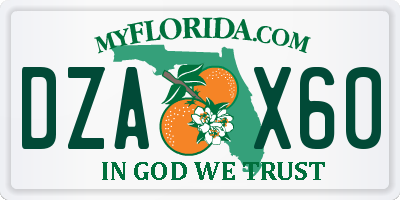 FL license plate DZAX60