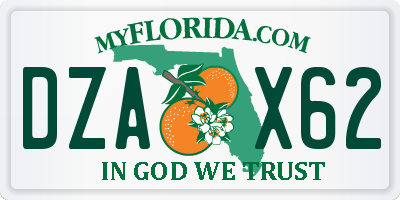 FL license plate DZAX62