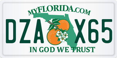 FL license plate DZAX65