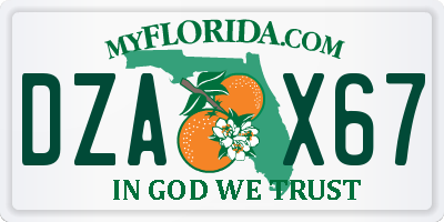 FL license plate DZAX67