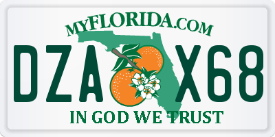 FL license plate DZAX68