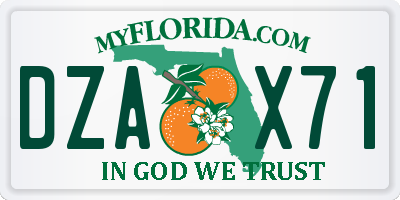 FL license plate DZAX71