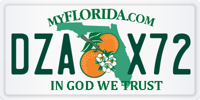 FL license plate DZAX72
