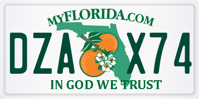FL license plate DZAX74