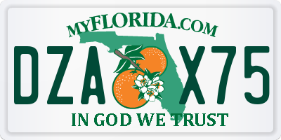 FL license plate DZAX75
