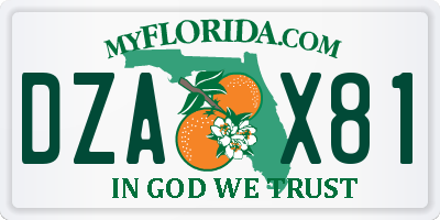 FL license plate DZAX81