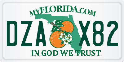 FL license plate DZAX82