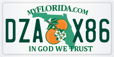 FL license plate DZAX86