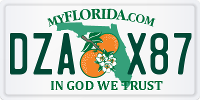 FL license plate DZAX87
