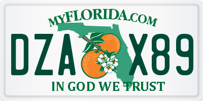 FL license plate DZAX89