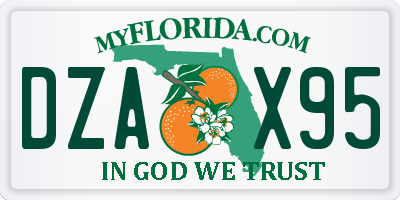 FL license plate DZAX95