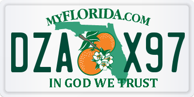 FL license plate DZAX97