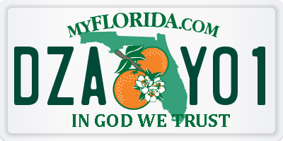FL license plate DZAY01