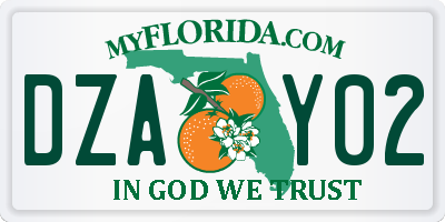 FL license plate DZAY02