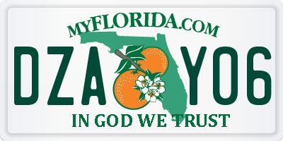 FL license plate DZAY06