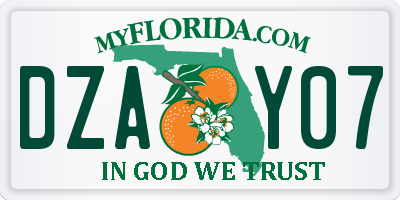 FL license plate DZAY07