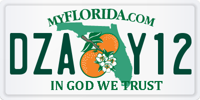 FL license plate DZAY12