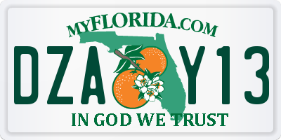 FL license plate DZAY13