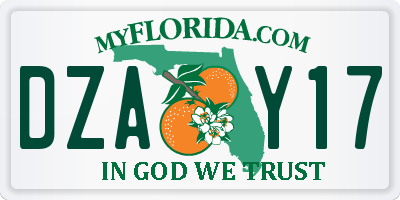 FL license plate DZAY17
