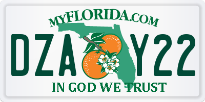 FL license plate DZAY22