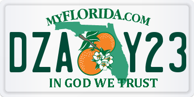 FL license plate DZAY23